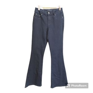 LIQUID X JEANS Dark Wash Y2K Style Flare Jeans Size 9/10